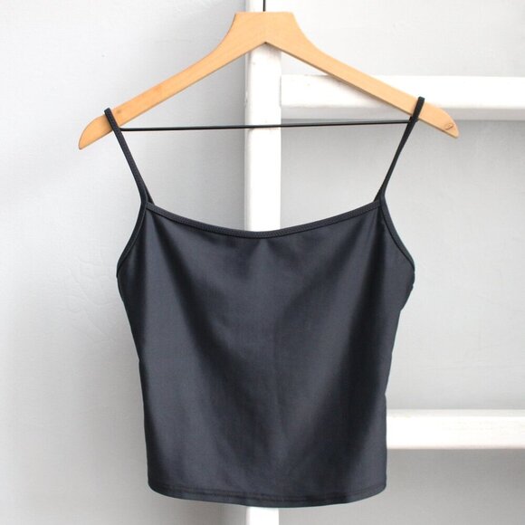 La Blanca Black Open-Back Spaghetti Strap Tankini Bikini Swim Tank Top Size 8 - Picture 2 of 9